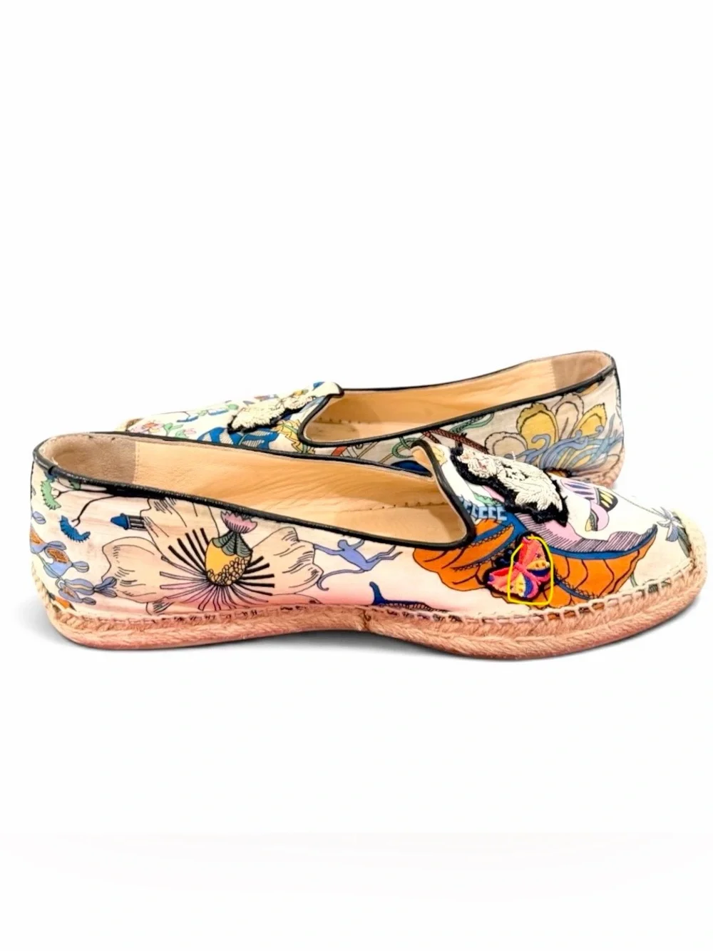 Christian Louboutin Floral Crest Silk Espadrille Slip-On Loafers EU 39 - Custom